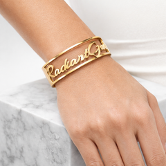 Radiant Gal Signature Nameplate Cuff Bracelet
