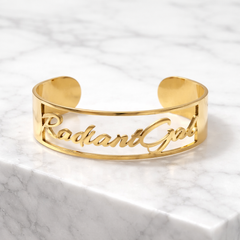 Radiant Gal Signature Nameplate Cuff Bracelet