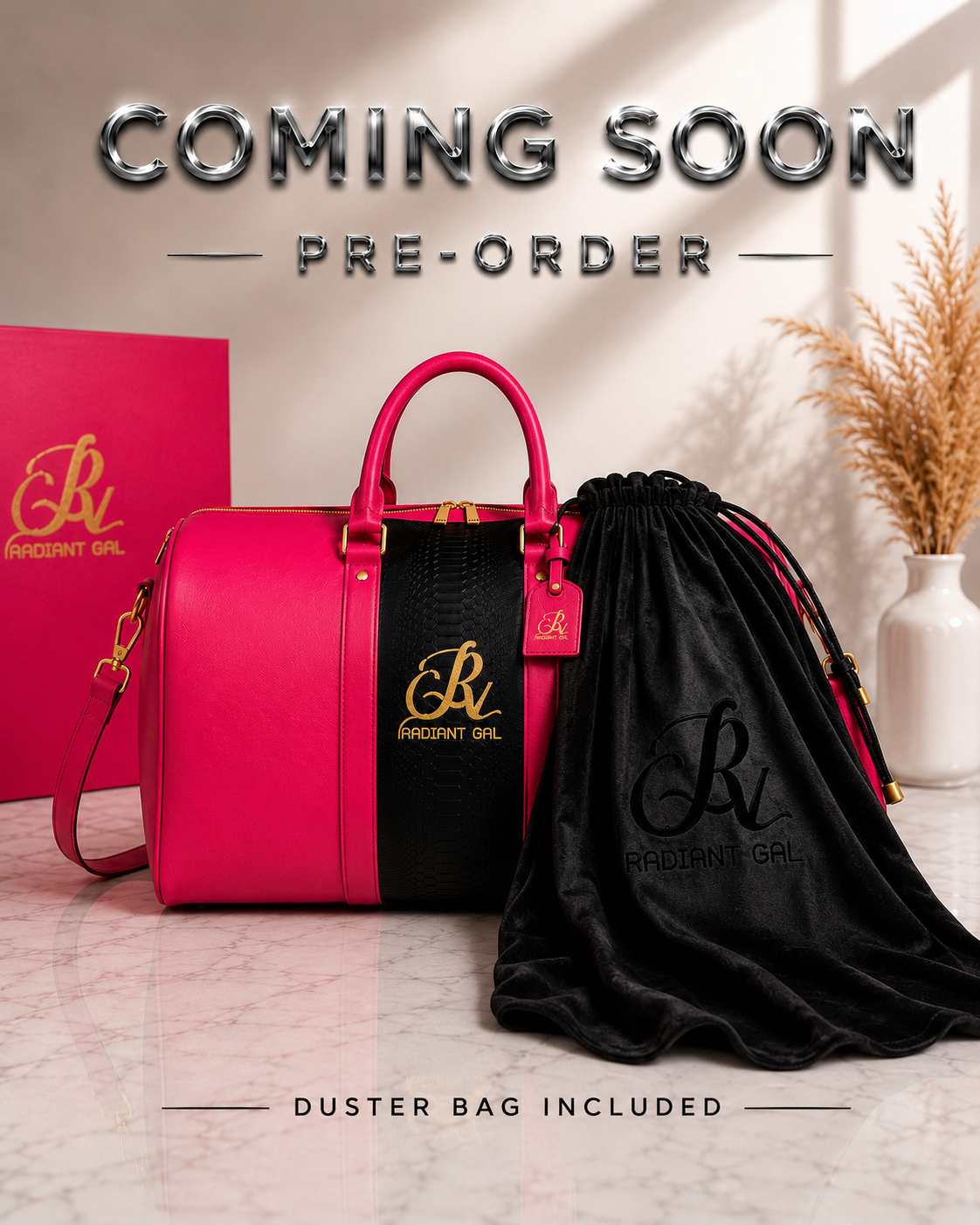 Pre-Order|Rosé & Radiant Leather Travel Bag