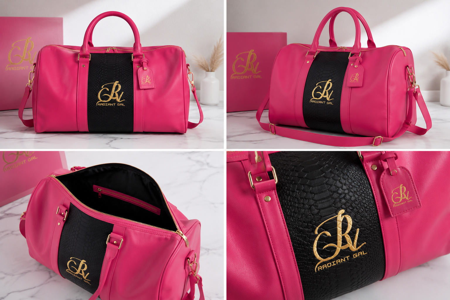 Pre-Order|Rosé & Radiant Leather Travel Bag
