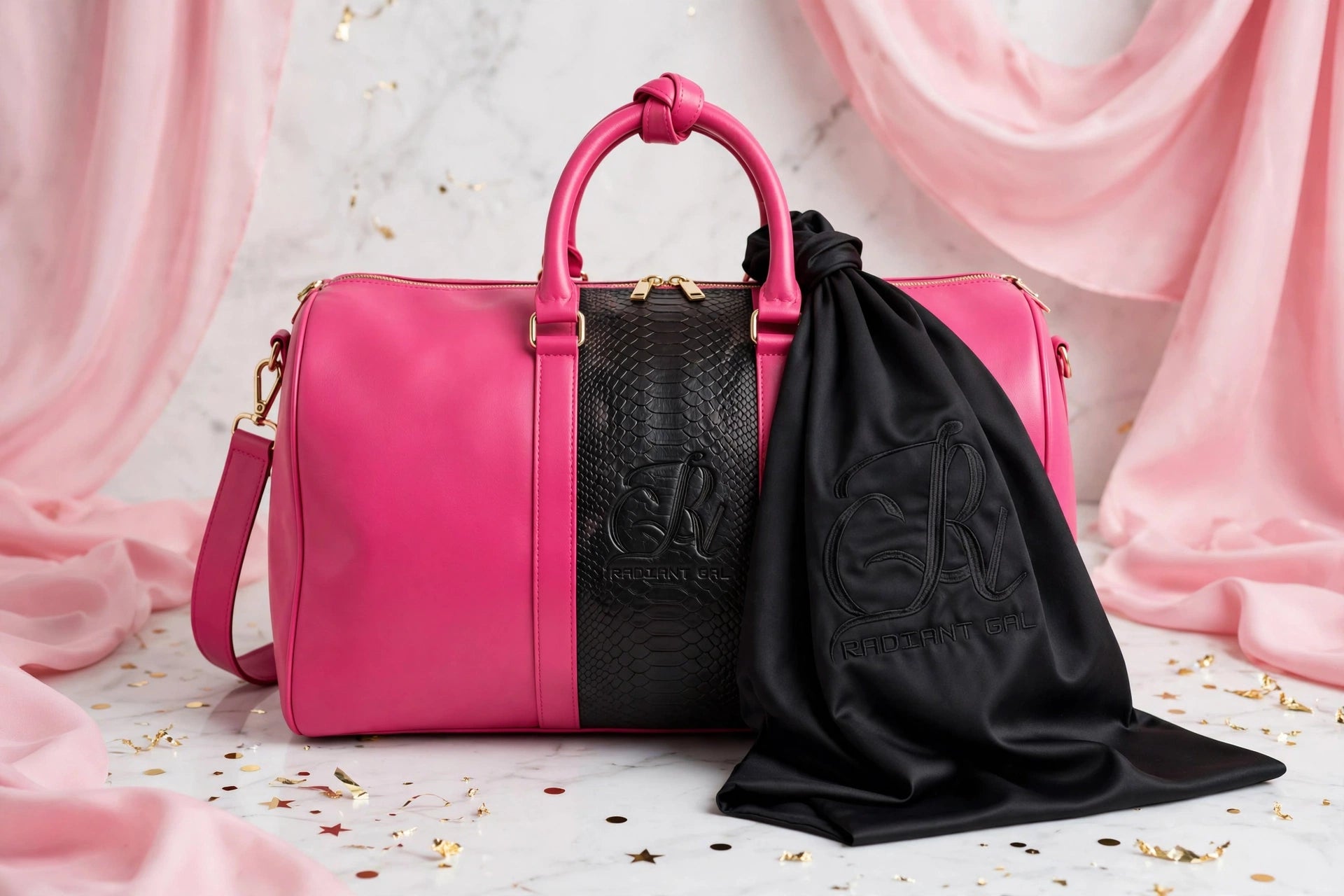 Rose & Radiant Leather Travel Bag
