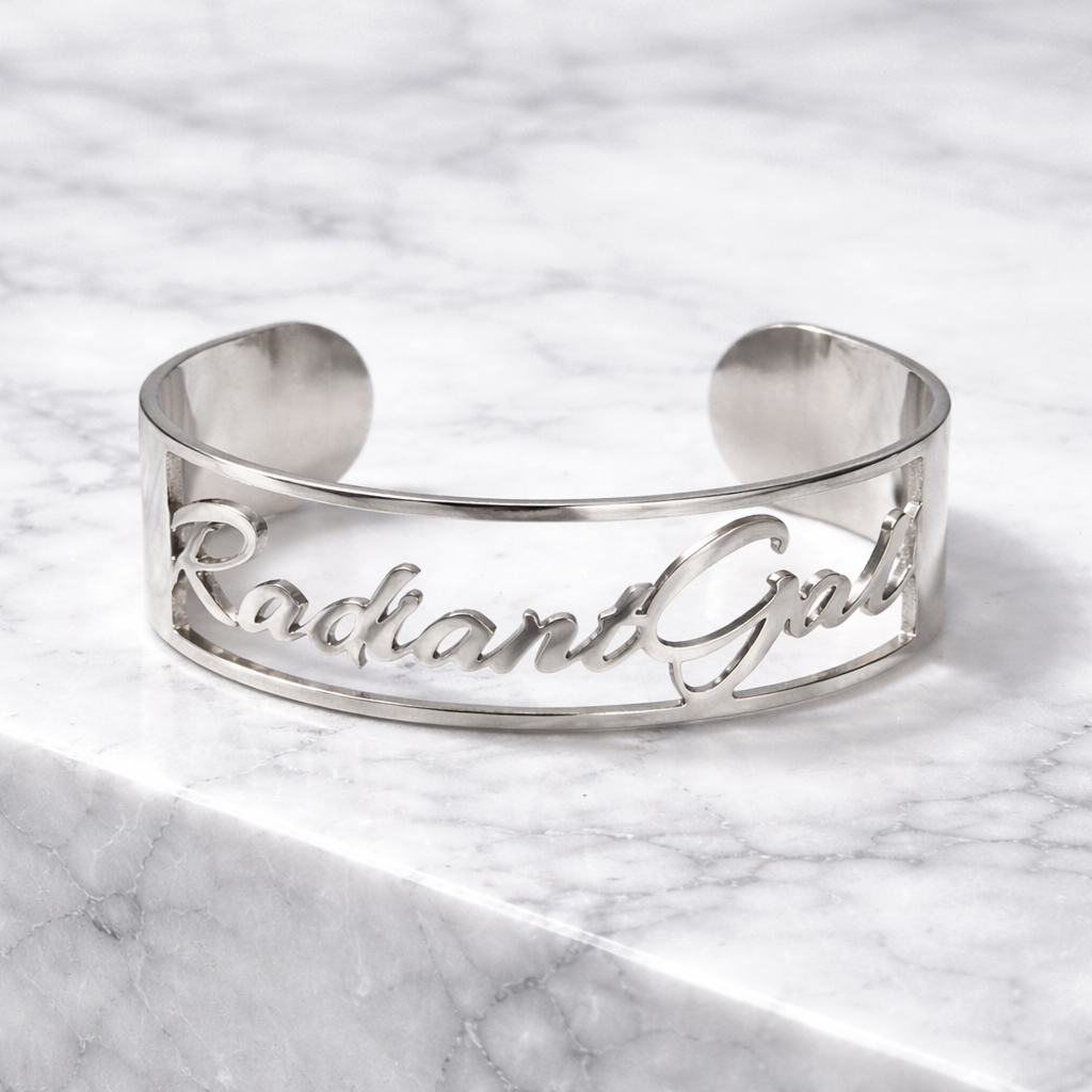 Radiant Gal Signature Nameplate Cuff Bracelet