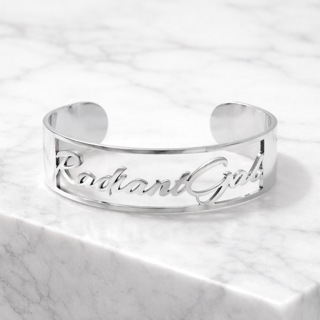 Radiant Gal Signature Nameplate Cuff Bracelet
